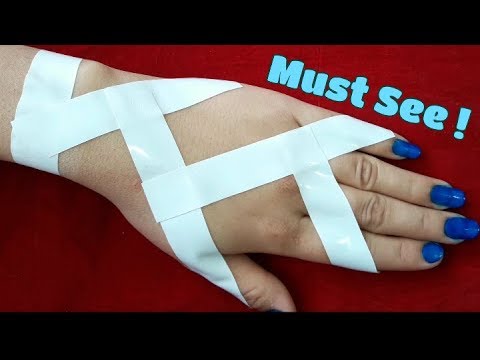How to apply Mehndi  design  back hand with cello Tape  New 
