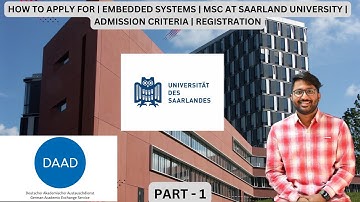 How to Apply Embedded Systems MSc at Saarland University | Part 1 Admission Criteria | Registration