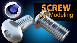 Cinema 4D tutorial - 3d screw, modelling screw