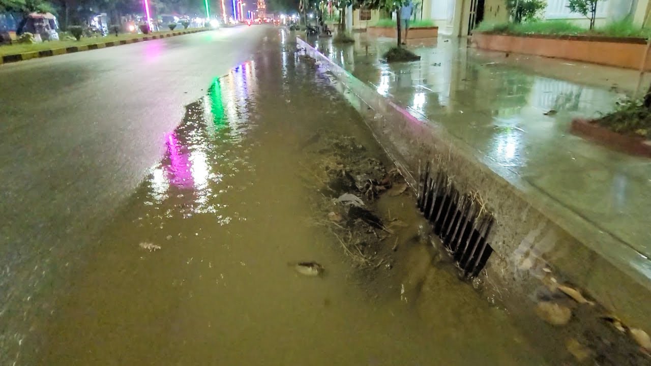 Removing Debris Clogged Culvert Drain Rain Water Out From Road - YouTube