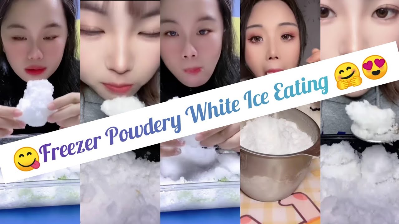 White Powder Ice 😍💓yummy powdery white ice Bites Eating 🤤 ️ - YouTube