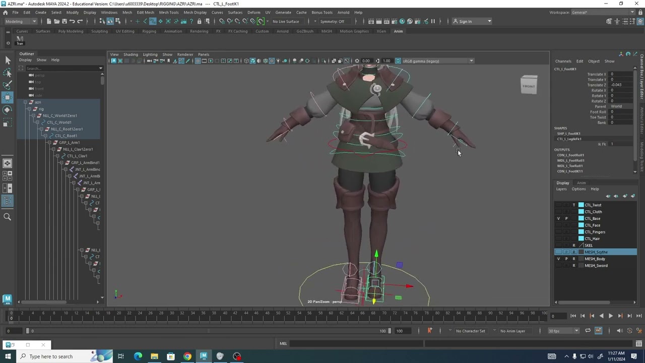 Animation Principles and Rig Control Selection