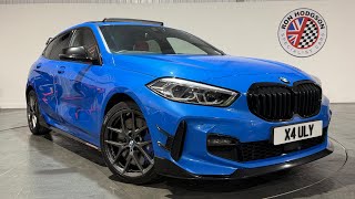 2021 BMW 118i M Sport with M Performance Kit in Misano Blue For Sale at Ron Hodgson Specialist Cars
