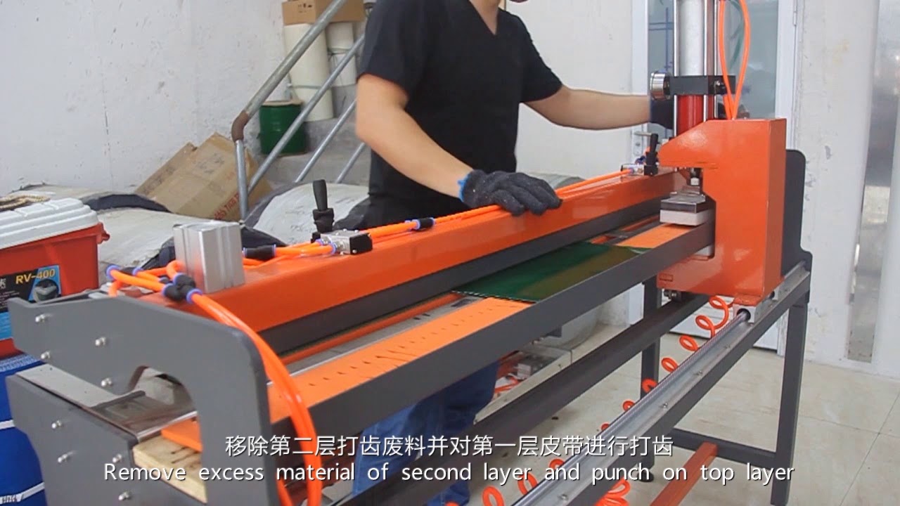 HOLO Pneumatic Semiautomatic PVC PU PVK Conveyor Belt Finger Punching