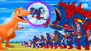 DINOSAURS \& KONG vs EVOLUTION OF RED SHIN GODZILLA: Rotation Luck | Godzilla \& SHIN Cartoon Movies