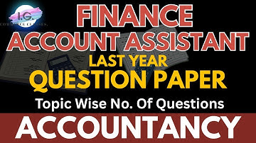Accountancy - Previous year Question Paper - Finance Account Assistant (FAA) - JKSSB @IGCLASSES_