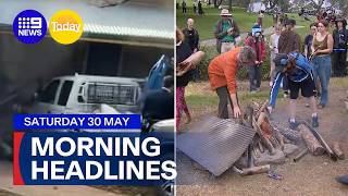 Ute rams police station; Tensions boil over at Brisbane's Victoria Park | 9 News Australia