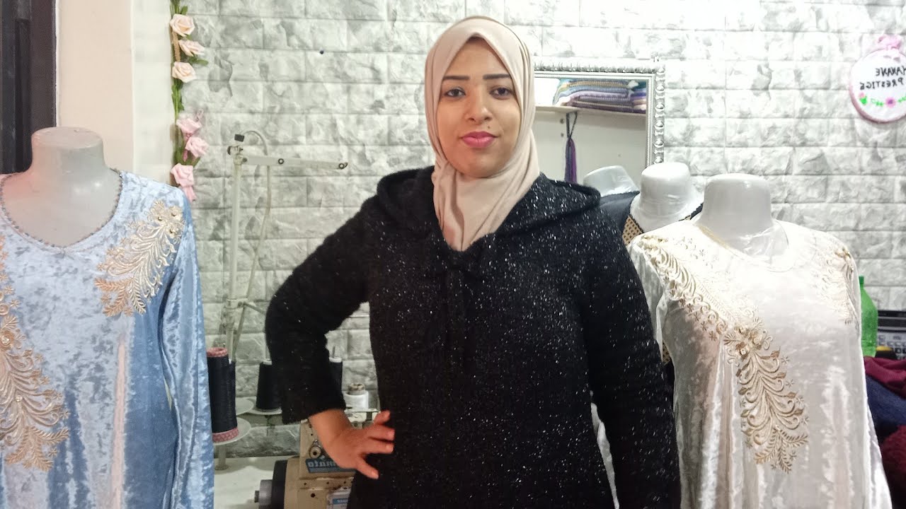 فصالة وخياطة جلابة رومية مسدودة من الأمام