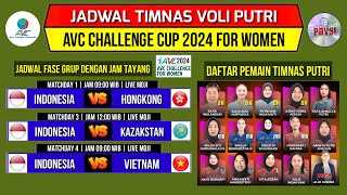 Jadwal Avc Challenge Cup 2024~Indonesia vs Vietnam~Pemain Timnas Voli Putri Indonesia~Live Moji