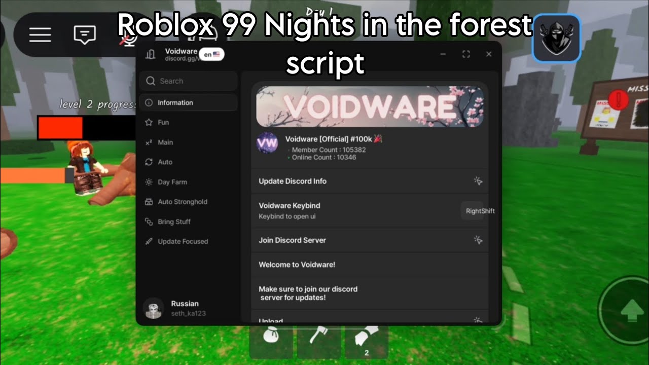 Roblox 99 Nights in the Forest Script (Void Ware) - YouTube