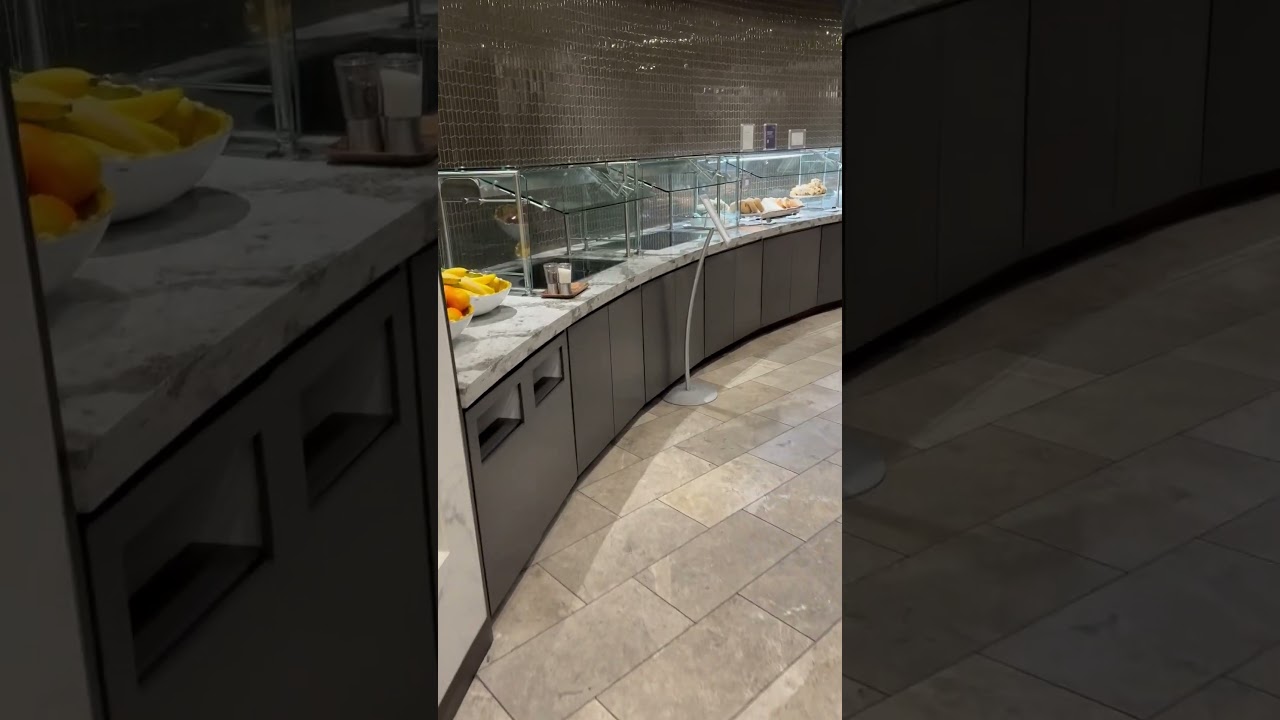 United Polaris Lounge food area at LAX