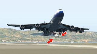 Helicopter blocks the runway While Boeing 747 Emergency Landing| X-plane 11 screenshot 2