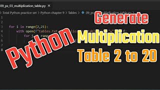 Printing Multiplication Table 2 to 20 with Python language | How to generate Table 2-20 | #python