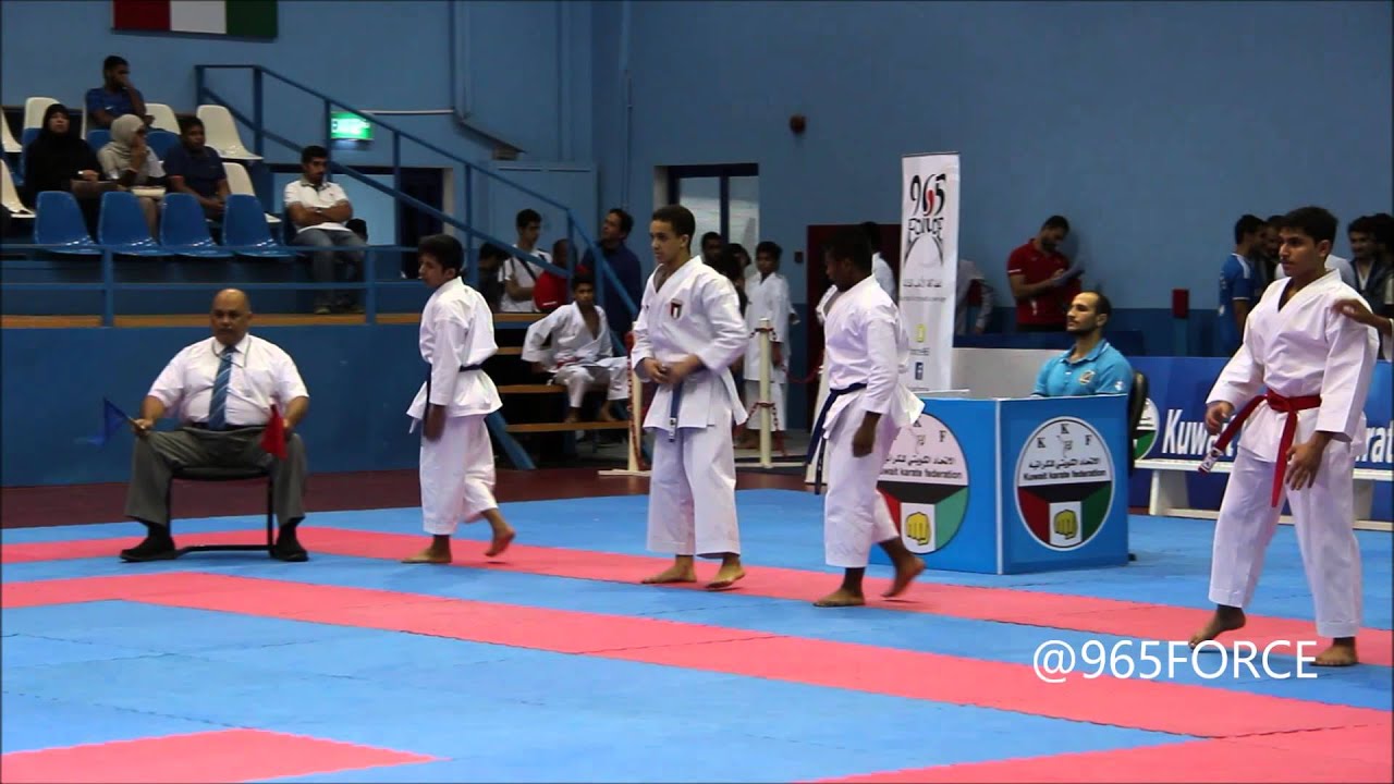 كاتا جماعي شباب في البطولة الأولى للكاراتيه في الكويت 2015/2016 Kuwait Team Kata