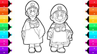 Super Mario Galaxy Movie Coloring Pages How to Color Mario and Luigi