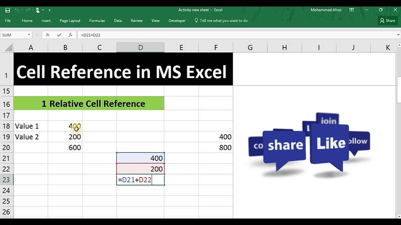 cell-reference-in-ms-excel-youtube