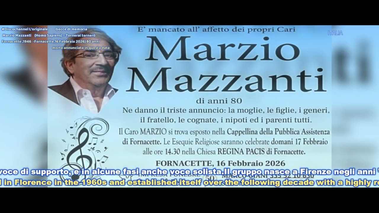 Marzio Mazzanti (Homo Sapiens) – Tornerai tornerò (Fornacette ,1946  -Fornacette,16 Febbraio 2026)