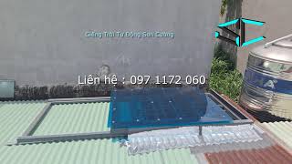 Giếng Trời Kéo Tay Nhẹ Nhàng Trên Mái Tôn. Chuyên thi công mái giếng trời trên tôn