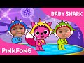 Baby shark dance with kids wearing shark costumes  animal songs  pinkfong songs for children