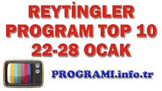 En Çok İzlenen Programlar - 22-28 Ocak 2018 Reyting Sonuçları Haftalık Program Reytingleri