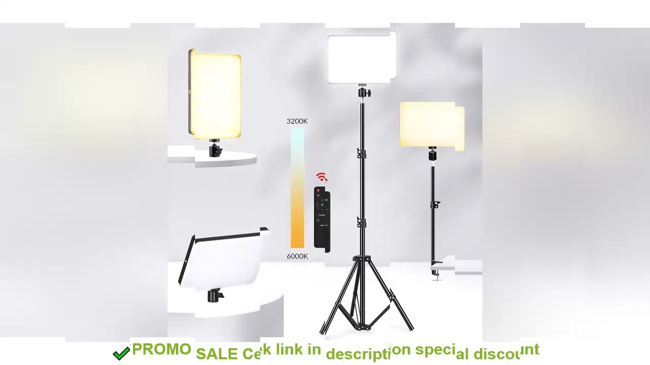 10inch LED Lighting Panel With Long Arm Holder 2700K-5700K Photography Light Remote Control For Live