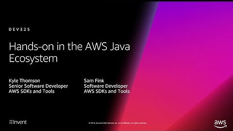 AWS re:Invent 2018: [REPEAT 1] Hands-on in the AWS Java Ecosystem (DEV325-R1)