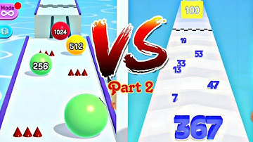 Number Master VS Ball Run 2048😍| Satisfying ASMR Andriod free play walkthrough| Part 2