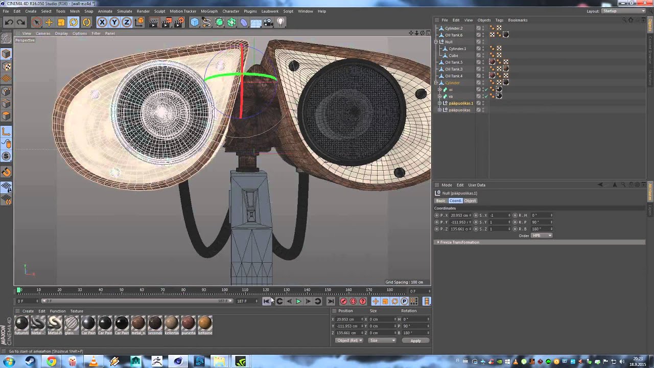 Cinema 4D modeling timelapse - Wall-E #2 - YouTube