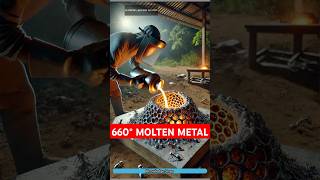 660C Molten Metal Transforms Ant Nest Into Art