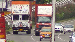 Trucks Overtaking In Bypass Highway Road