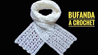 Preciosa BUFANDA Tejida a Crochet paso a paso/Easy Scarf Crochet Pattern/Cachecol de Crochê tutorial