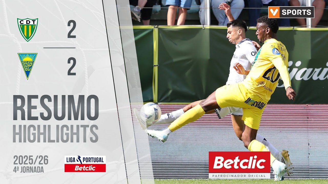 Resumo: Tondela 2-2 Estoril (Liga 25/26 #4)