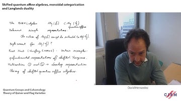 David Hernandez: Shifted quantum affine algebras, monoidal categorication and Langlands duality