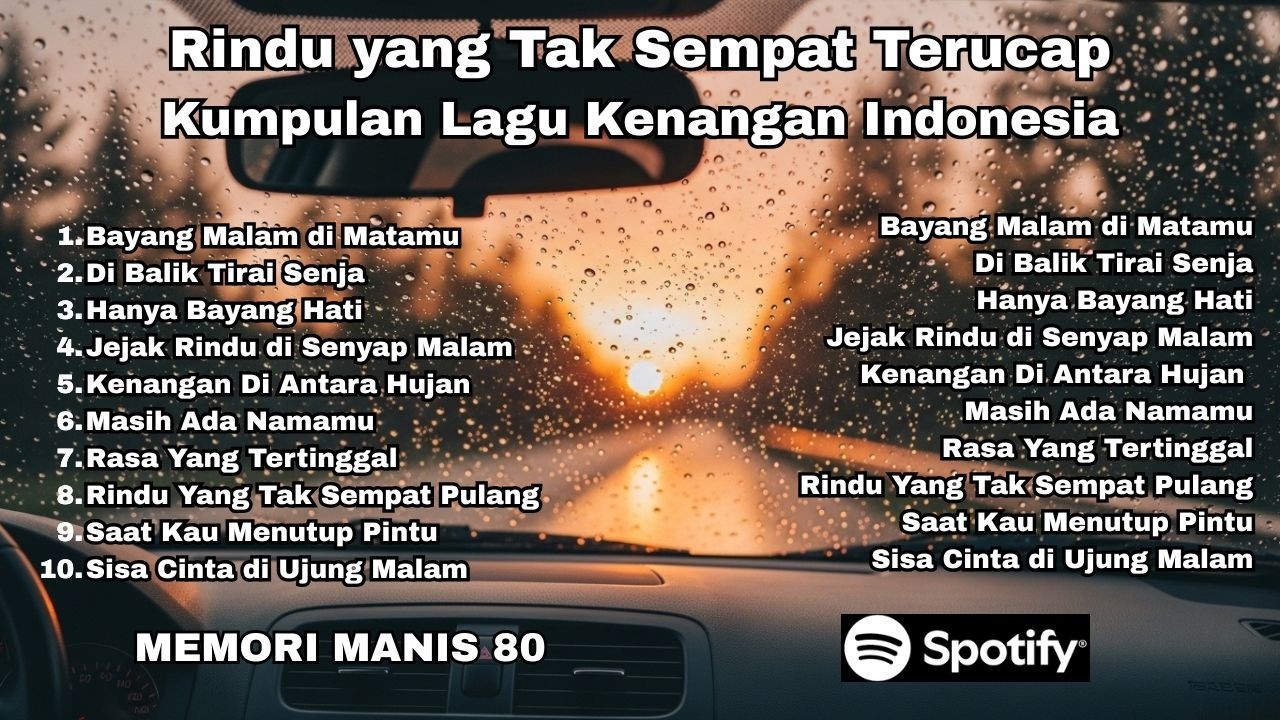 Kumpulan Lagu Kenangan Indonesia | Rindu yang Tak Sempat Terucap | MEMORI MANIS 80 (AI GENERATED)
