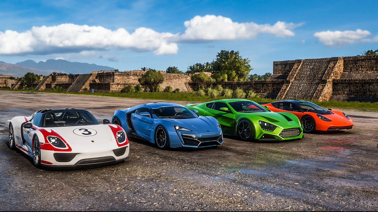 Forza Horizon 5 Drag race: Porsche 918 Spyder vs Lykan Hypersport