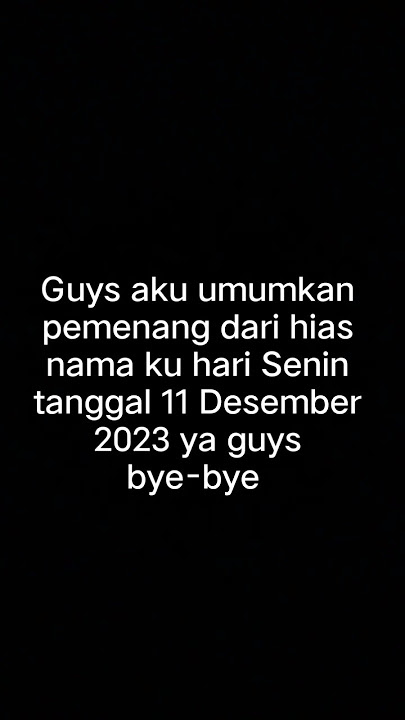 ingat guys hari Senin tanggal 11 Desember 2023.mksh yg udh komen😊