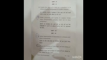 Mdu B.com pass course question paper for corporate law 1 (3rd sem )2021