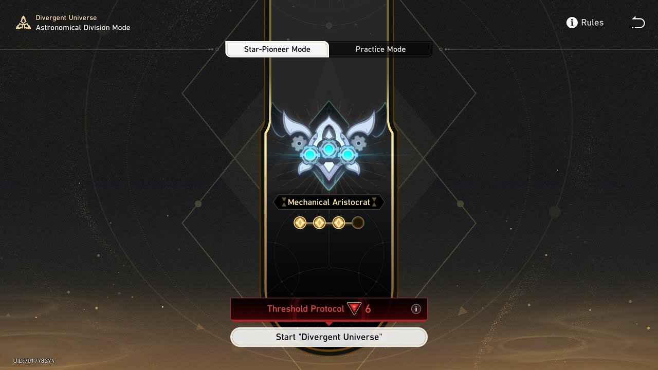 [HSR] Divergent Universe - Mechanical Aristocrat (TP6)