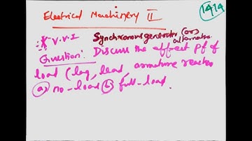 Electrical machinery 2 synchronous generators or Altetnator question important