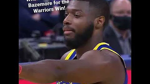 The Warriors bench hype up Bazemore after a CLUTCH...