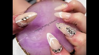 Bridal Nail Set Using iGel Beauty Pro Gel Tips in Medium Almond