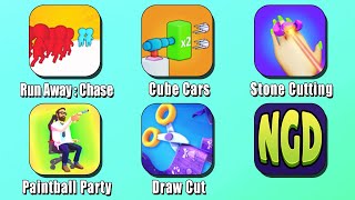 Run Away : Chase, Cube Cars, Stone Cutting, Paintball Party, Draw Cut | New Games Daily screenshot 5