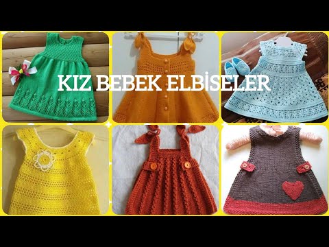 KIZ BEBEK ÖRGÜ ELBİSE MODELLERİ/ baby girl knit dress patterns