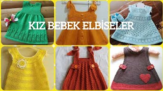 KIZ BEBEK ÖRGÜ ELBİSE MODELLERİ/ baby girl knit dress patterns
