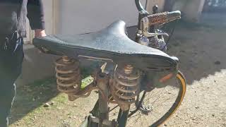 Solex 45 vert hollandais 1948 de Frédéric fini L'atelier 84 cyclos France Vaucluse 