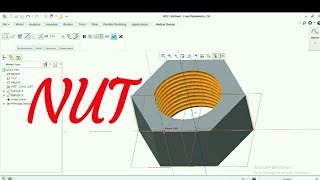 #creo #ptccreoparameteic #bolt.       |  How to design| nut in |creo parametric 2.0|