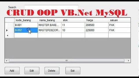 Crud oop vb.Net mysql