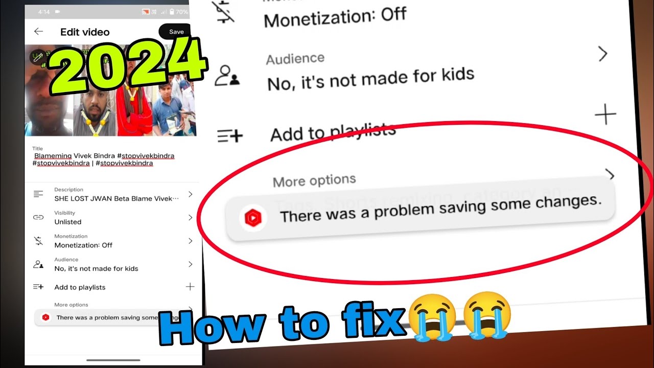 there was a problem saving some changes problem fix 2024 | yt studio ...