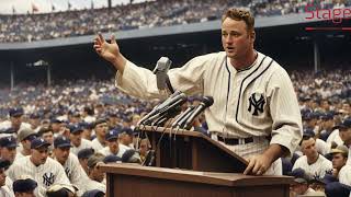 Gehrig delivers his famous speech at Yankee Stadiu