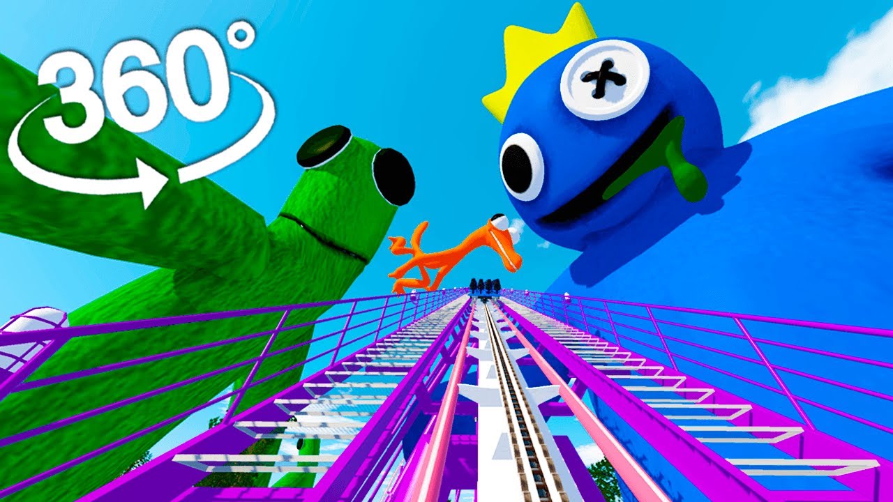 360° VR Giant Rainbow Friends Animation | FNF - Roller Coaster